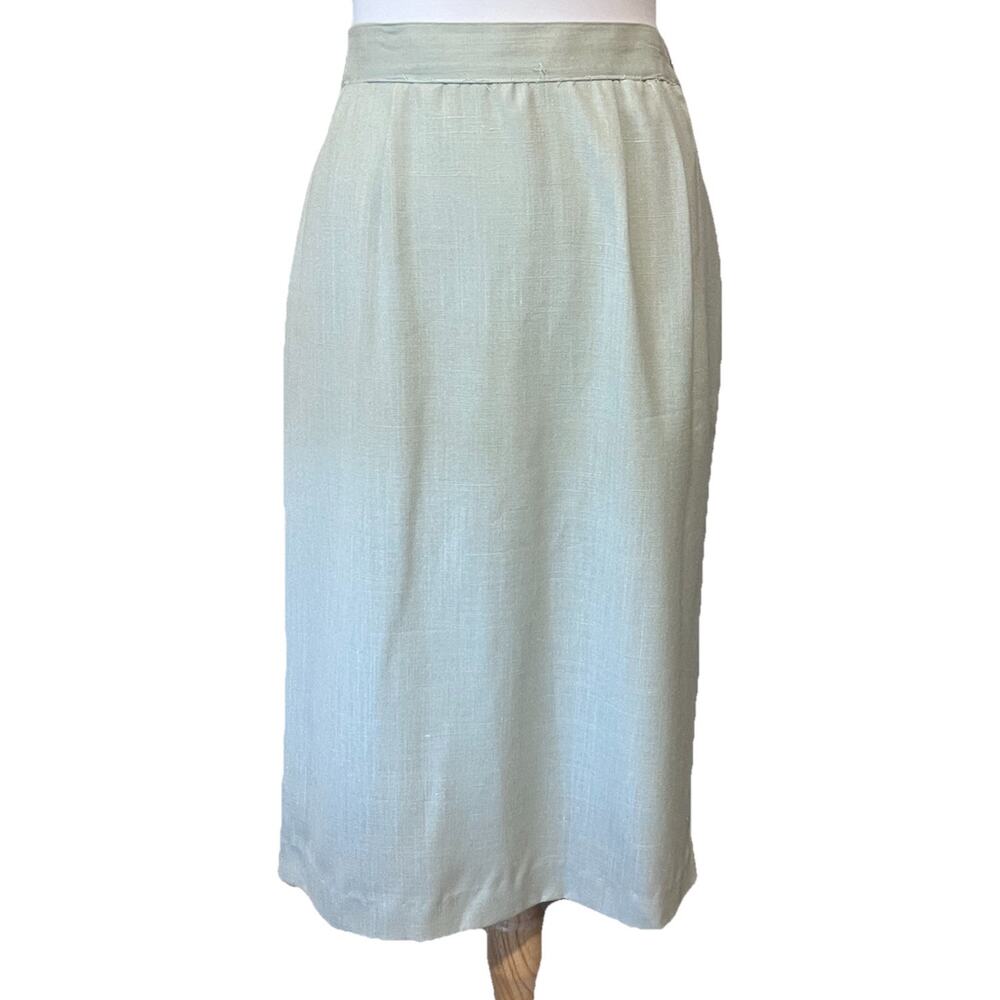 KORET Made in USA Vintage Midi Skirt Womens 8 Mint Green Career Casual